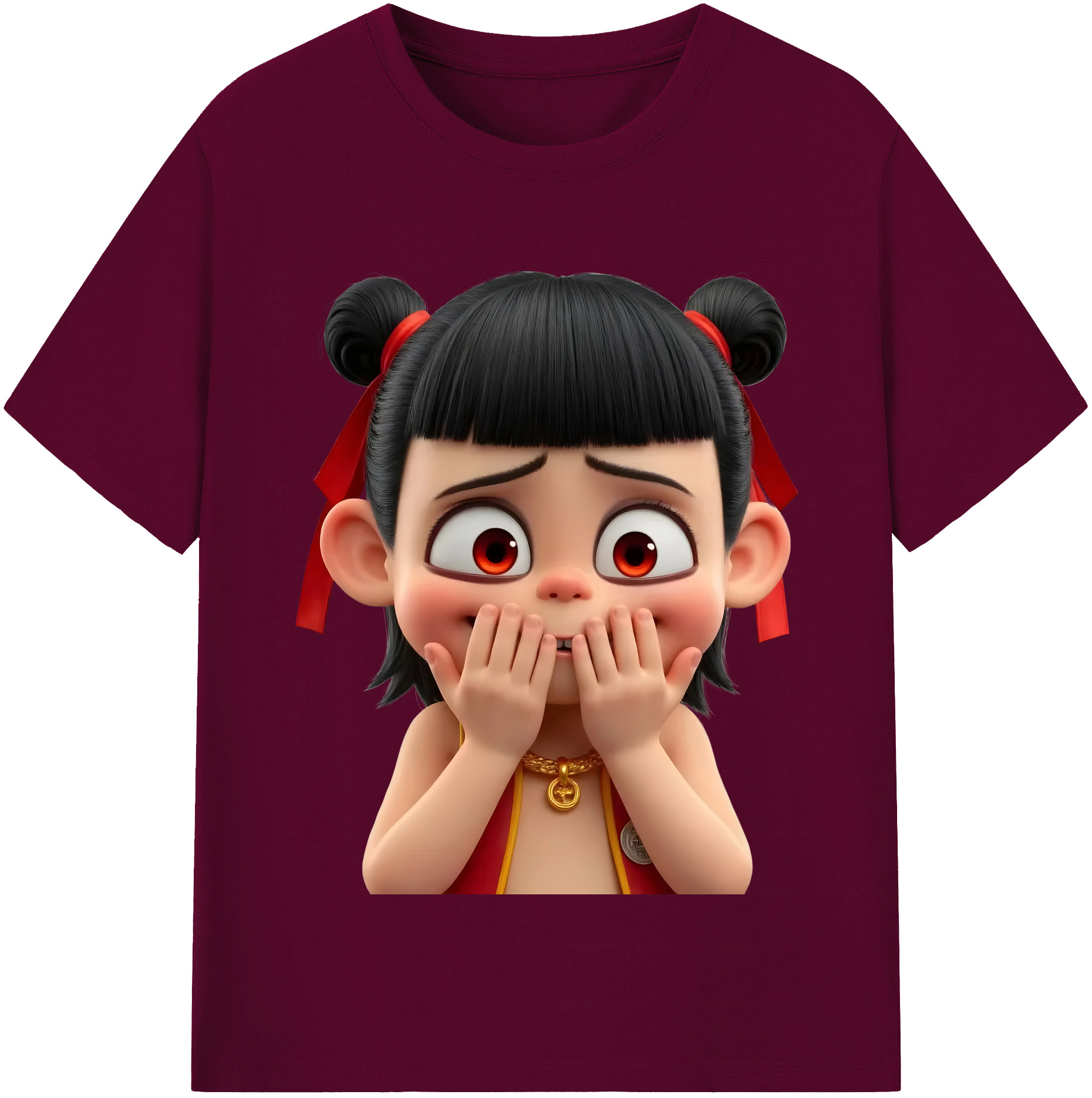 （画像用） Ne Zha 2 ナタ 魔童の大暴れ レディースカジュアルプリントTシャツ（綿100％）
